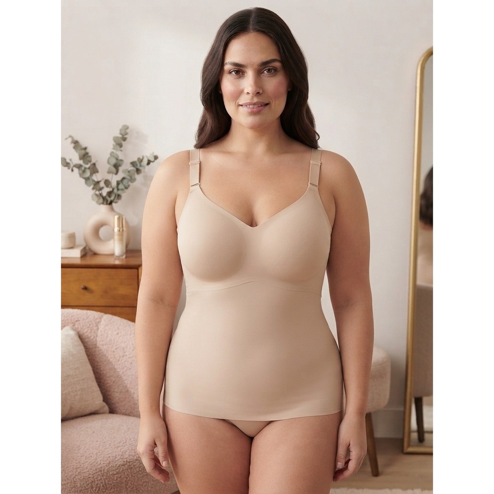 Honeylove LiftWear Cami Shapewear Women 3X Beige Stretch Compression Tank Smooth